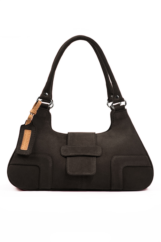 Dress handbag in dark brown leather - Top view